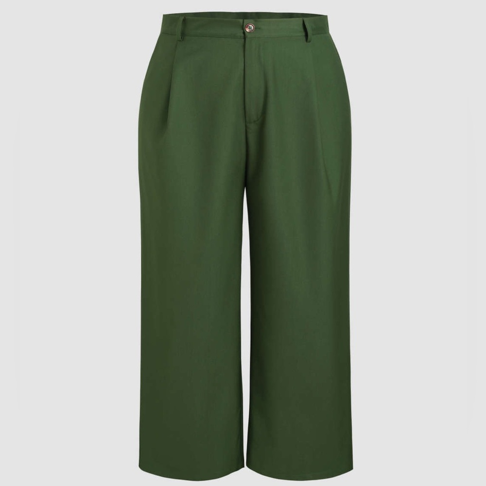 Cider NWOT Green Solid Pocket Straight Leg Trousers Size 3XL